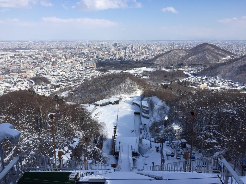 大倉山ジャンプ競技場の展望台からの景色