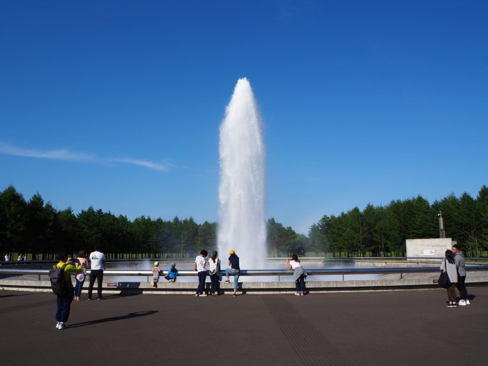 噴水が噴き出てるところ