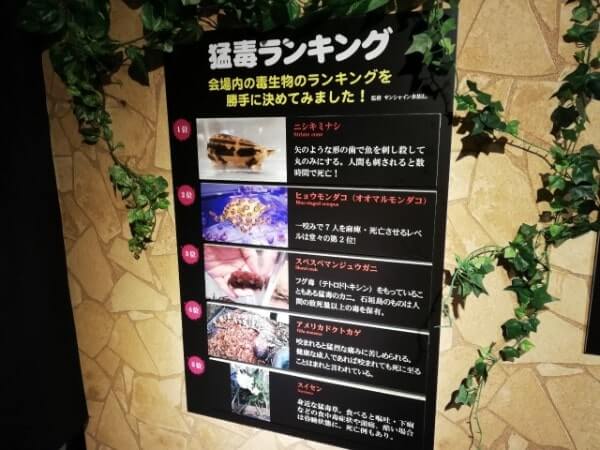 札幌PARCO(パルコ)で開催中の猛毒展2019の猛毒ランキング
