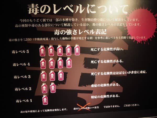 札幌PARCO(パルコ)で開催中の猛毒展2019の毒レベルについて
