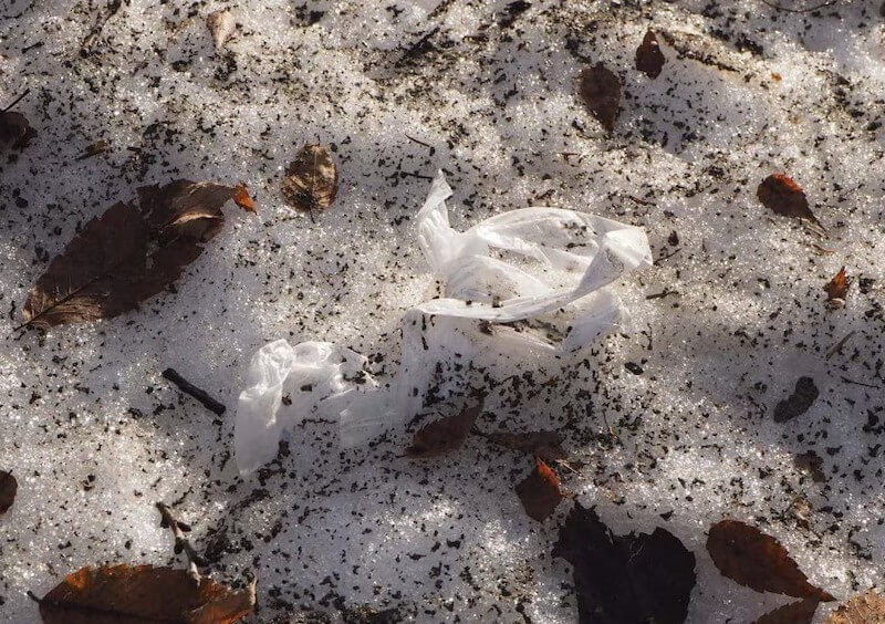 定番の雪解けゴミ「ふくろ」