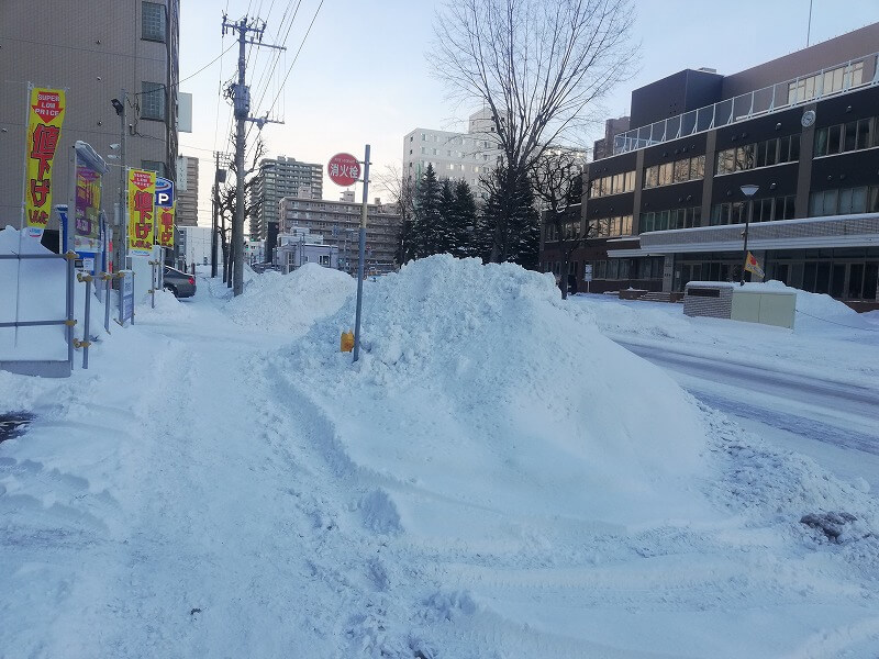 北海道札幌市に積もった雪